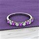 2 - Emlynn 3.00 mm Amethyst and Lab Grown Diamond 10 Stone Wedding Band 