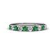 1 - Emlynn 3.00 mm Emerald and Lab Grown Diamond 10 Stone Wedding Band 