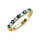 3 - Emlynn 3.00 mm Blue Diamond and White Lab Grown Diamond 10 Stone Wedding Band 