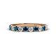 1 - Emlynn 3.00 mm Blue Diamond and White Lab Grown Diamond 10 Stone Wedding Band 