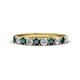 1 - Emlynn 3.00 mm London Blue Topaz and Lab Grown Diamond 10 Stone Wedding Band 