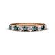 1 - Emlynn 3.00 mm London Blue Topaz and Lab Grown Diamond 10 Stone Wedding Band 