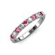 3 - Emlynn 3.00 mm Pink Tourmaline and Lab Grown Diamond 10 Stone Wedding Band 