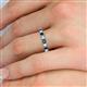 5 - Emlynn 3.00 mm Blue Diamond and White Lab Grown Diamond 10 Stone Wedding Band 