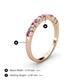 4 - Emlynn 2.70 mm Pink Tourmaline and Lab Grown Diamond 10 Stone Wedding Band 