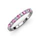 3 - Emlynn 2.70 mm Pink Sapphire and Lab Grown Diamond 10 Stone Wedding Band 