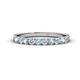 1 - Emlynn 2.70 mm Aquamarine and Lab Grown Diamond 10 Stone Wedding Band 