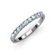 3 - Emlynn 2.70 mm Aquamarine and Lab Grown Diamond 10 Stone Wedding Band 