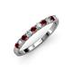 3 - Emlynn 2.70 mm Red Garnet and Lab Grown Diamond 10 Stone Wedding Band 