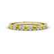 1 - Emlynn 2.70 mm Yellow Diamond and White Lab Grown Diamond 10 Stone Wedding Band 