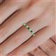 5 - Emlynn 2.40 mm Green Garnet and Lab Grown Diamond 10 Stone Wedding Band 