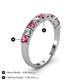 4 - Emlynn 3.00 mm Pink Tourmaline and Lab Grown Diamond 10 Stone Wedding Band 