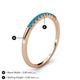 5 - Emlynn 2.00 mm Turquoise 10 Stone Wedding Band 