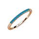 4 - Emlynn 2.00 mm Turquoise 10 Stone Wedding Band 