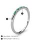 4 - Emlynn 2.00 mm Emerald and Diamond 10 Stone Wedding Band 