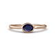 1 - Aviva Classic Oval Cut Blue Sapphire East West Solitaire Engagement Ring 