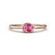 1 - Aviva Classic Oval Cut Pink Tourmaline East West Solitaire Engagement Ring 