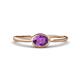 1 - Aviva Classic Oval Cut Amethyst East West Solitaire Engagement Ring 