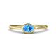 1 - Aviva Classic Oval Cut Blue Topaz East West Solitaire Engagement Ring 