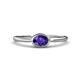 1 - Aviva Classic Oval Cut Iolite East West Solitaire Engagement Ring 