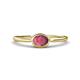 1 - Aviva Classic Oval Cut Rhodolite Garnet East West Solitaire Engagement Ring 