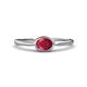 1 - Aviva Classic Oval Cut Ruby East West Solitaire Engagement Ring 