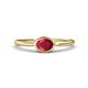 1 - Aviva Classic Oval Cut Ruby East West Solitaire Engagement Ring 