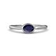1 - Aviva Classic Oval Cut Blue Sapphire East West Solitaire Engagement Ring 