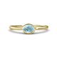 1 - Aviva Classic Oval Cut Aquamarine East West Solitaire Engagement Ring 