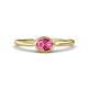 1 - Aviva Classic Oval Cut Pink Tourmaline East West Solitaire Engagement Ring 