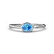 1 - Aviva Classic Oval Cut Blue Topaz East West Solitaire Engagement Ring 