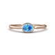 1 - Aviva Classic Oval Cut Blue Topaz East West Solitaire Engagement Ring 