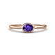 1 - Aviva Classic Oval Cut Iolite East West Solitaire Engagement Ring 