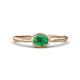 1 - Aviva Classic Oval Cut Emerald East West Solitaire Engagement Ring 