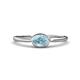 1 - Aviva Classic Oval Cut Aquamarine East West Solitaire Engagement Ring 