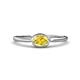 1 - Aviva Classic Oval Cut Yellow Sapphire East West Solitaire Engagement Ring 