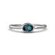 1 - Aviva Classic Oval Cut London Blue Topaz East West Solitaire Engagement Ring 