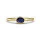 1 - Aviva Classic Oval Cut Blue Sapphire East West Solitaire Engagement Ring 