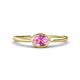 1 - Aviva Classic Oval Cut Pink Sapphire East West Solitaire Engagement Ring 