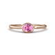 1 - Aviva Classic Oval Cut Pink Sapphire East West Solitaire Engagement Ring 