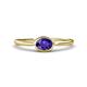 1 - Aviva Classic Oval Cut Iolite East West Solitaire Engagement Ring 