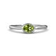 1 - Aviva Classic Oval Cut Peridot East West Solitaire Engagement Ring 
