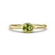 1 - Aviva Classic Oval Cut Peridot East West Solitaire Engagement Ring 