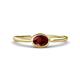 1 - Aviva Classic Oval Cut Red Garnet East West Solitaire Engagement Ring 
