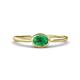 1 - Aviva Classic Oval Cut Emerald East West Solitaire Engagement Ring 