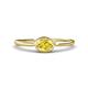 1 - Aviva Classic Oval Cut Yellow Sapphire East West Solitaire Engagement Ring 