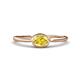 1 - Aviva Classic Oval Cut Yellow Sapphire East West Solitaire Engagement Ring 