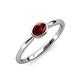 4 - Aviva Classic Oval Cut Red Garnet East West Solitaire Engagement Ring 