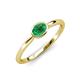 4 - Aviva Classic Oval Cut Emerald East West Solitaire Engagement Ring 