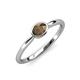 4 - Aviva Classic Oval Cut Smoky Quartz East West Solitaire Engagement Ring 